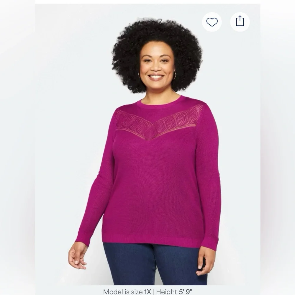 Women's Daniel Rainn Dark Pink Sweater - Picture 2 of 8